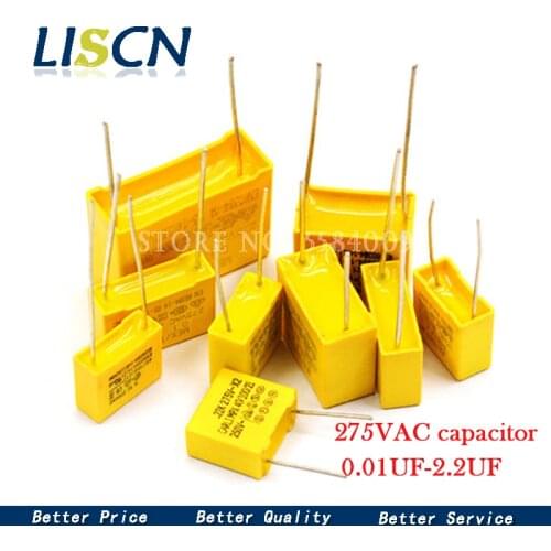 10pcs 275VAC capacitor X2 series 0.01UF ~ 2.2UF Polypropylene film capacitor New 10nf 100nf 150nf 200nf 680nf 470nf 1UF