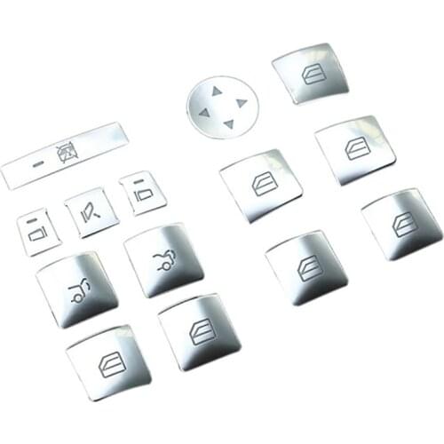 14PCS Button Sticker for Tesla Model X Model S Car Window Lift Switch Button Cover Trim Decoration Patch Accessories