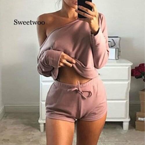 2PCS/Set Women Sports Suit Crop Top Pants Outfit Workout Clothes Tracksuit