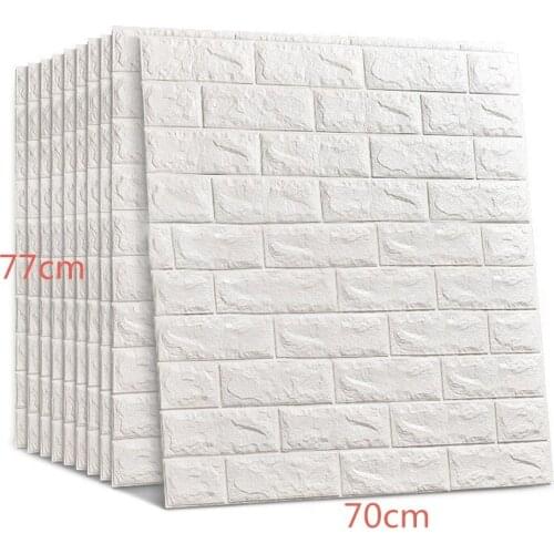 3D Brick Wall Stickers DIY Self Foam Waterproof Decor Wall Covering Wallpaper For TV Background Kids Living Room