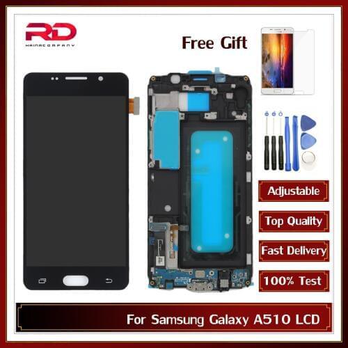 A510F LCD For Samsung Galaxy A5 2016 A510 A510M SM-A510F LCD Display Touch Screen Digitizer with Frame can adjust brightnes
