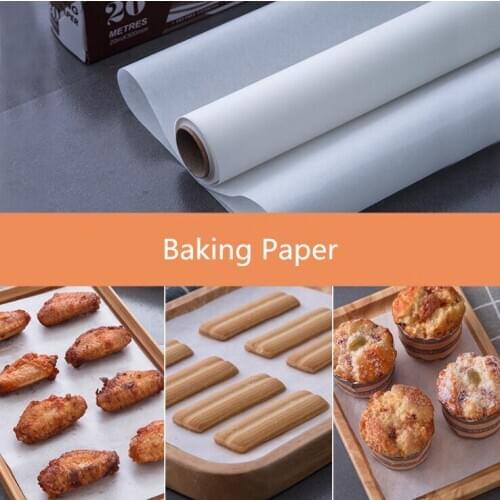 30cm * 5/10/20m Non- Stick Baking Paper Paper Liner BBQ Oven Patty Hamburger Paper Cake Non-Stick Baking Tool