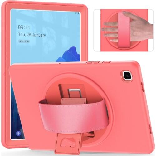 Tablet Case for Samsung Galaxy Tab A7 10.4 2020 SM-T500 SM-T505 T507 Funda 360 Rotating Rubber Hand Strap Kickstand Skin Cover
