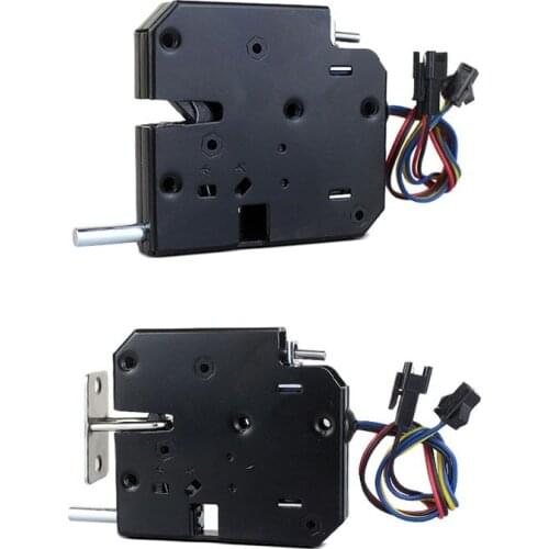 KINGJOIN Electric Control Lock DC 12V/1.5A-2A Electromagnetic Door Lock Cabinet Drawer Lockers Lock Latch Carbon Steel Black