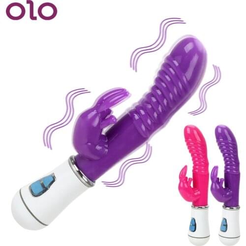 OLO Dildo Vibrator G-spot Massager Vagina Clitoris Stimulator 12 Speeds Rabbit Vibrators Female Masturbator Sex Toys For Women