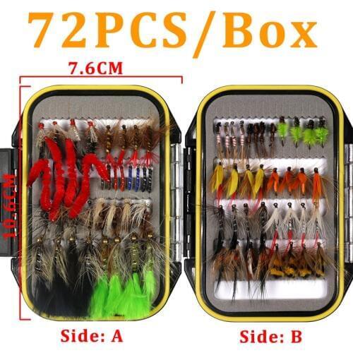 Gorgons Fly Fishing Tackle Trout Lures Dry/Wet Flies Artificial Insect Baits Set Fly Fishing Hook with Fishing Box