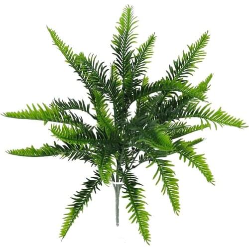Shrub Plant Green Fern Artificial Flower Tree Branch 7 Stalk Plastic Flower Fake Flower Wedding Decoration Floral Flower