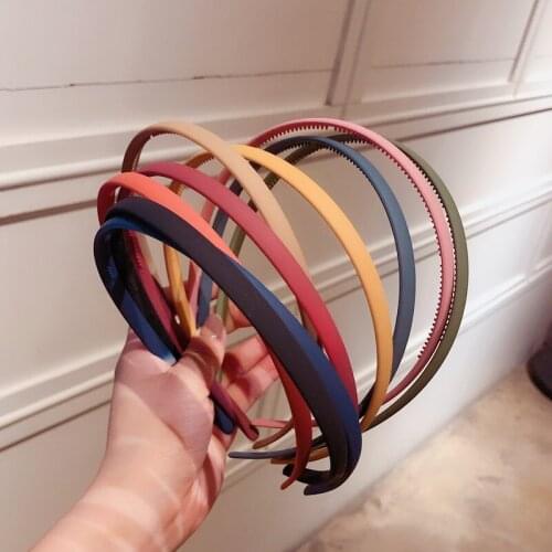 Korean Version of The New Fine-edged Teeth Anti-skid Frosted Hair Hoop Full-color Classic Color Fine-edged Headband Anti-skid