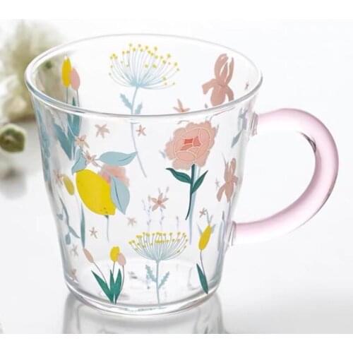 Coffee Milk Cup Mug Heat-Resistant Glass Bottles With Handle Water Home Creative INS Wind круглые очки со стеклом