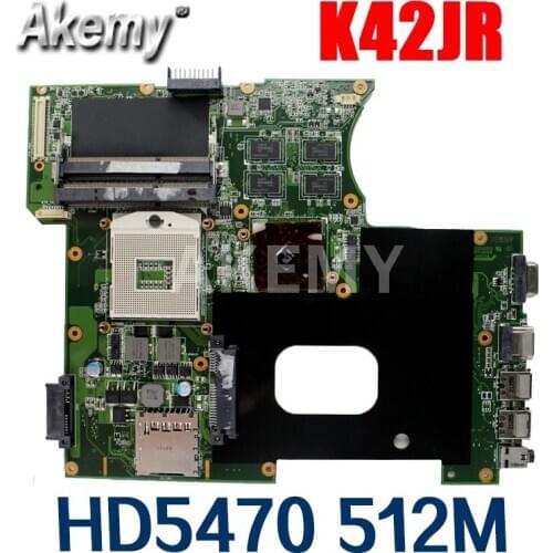 Amazoon K42JR Laptop motherboard DDR3 For Asus k42j K42JZ K42JB K42JY X42J Laptop Mainboa 100% test intact REV: 4.0 HD5470 512M