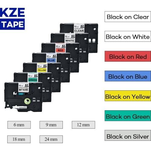Multicolor Strong Adhesive 6/9/12/18/24mm label tape tze ribbon for Brother p-touch printers Tze-S231 tze-s131 Tze-S131