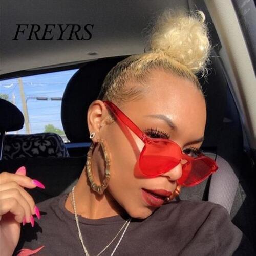 FREYRS Fashion Colorful Sun Glasses Women Rimless Sunglasses Men Vintage Transparent Red Glasses Girl Unisex Lunettes Oculos 730