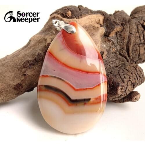 Fashion Women Man Necklaces Pendants Red Natural Botswana Agates Stone Slide Healing Crystal for Jewelry Making BE818