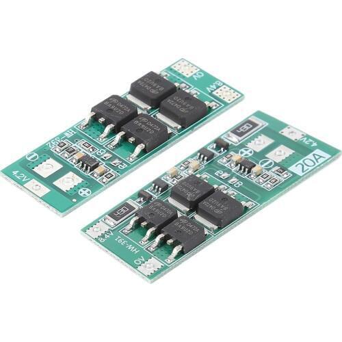 2S 20A BMS 7.4V 8.4V 18650 Lithium Battery Protection Board Cell Module