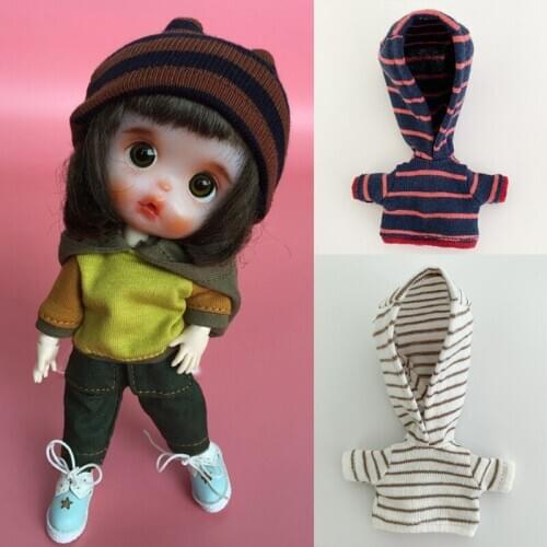 New Cute Doll Clothes long Sleeve Sweatshirt Hat for ob11,obitsu 11,molly,1/12bjd doll clothes accessories for dolls toy