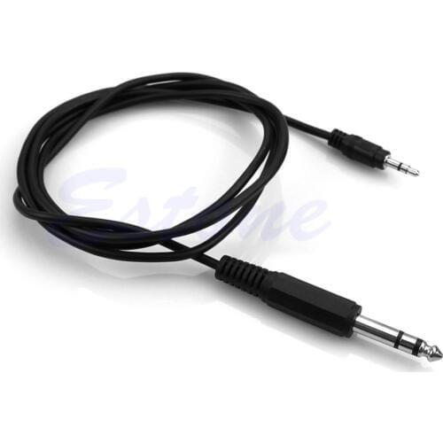 OOTDTY 1PC 5Ft 1.5m 1/4" 6.35mm TRS Stereo Male to 1/8" 3.5mm Male Plug Aux Cable Cord Char