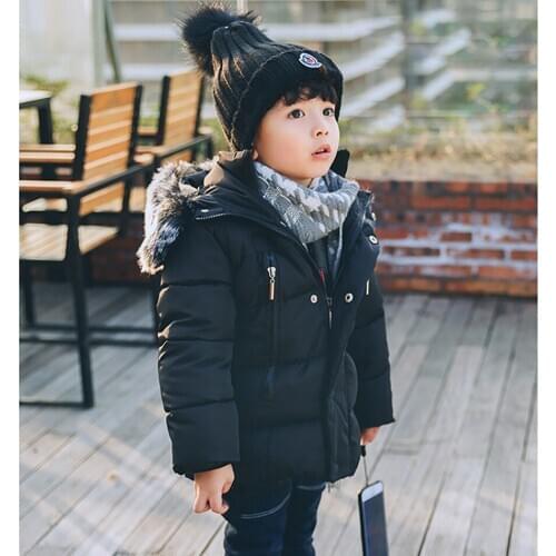 Boys Coat Jacket Outwear Clothing Overcoat Fashion Winter Children Boys Down Zipper Jacket Warm Coat For 1-6 Years