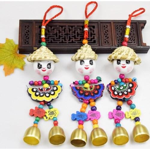 Scarecrow pendant stall characteristic national wind chime ornament bell scenic area handicraft straw hat Wind Chime wind chime