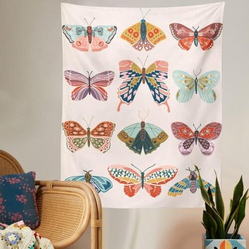 Psychedelic Butterfly Tapestry Wall Hanging Bohemian Psychedelic Tapiz Reference Chart Witchcraft Divination Tapestry Home Decor