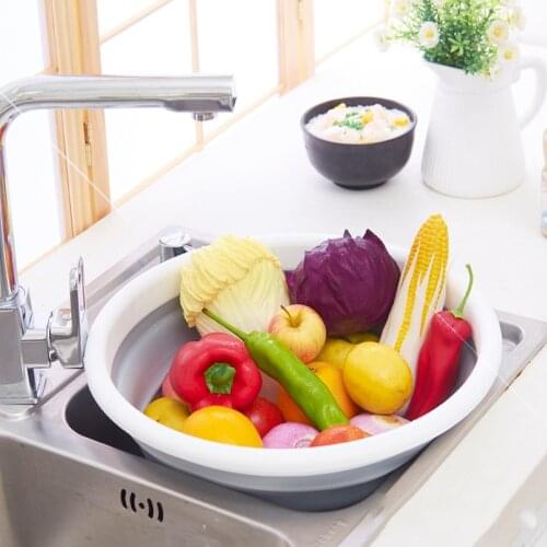 Folding Portable Basins Bathroom Foldable Washbasin Laundry Tub Fruit Clean Kitchen Accessories Travel Camping Cleaning Basket