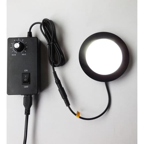 50-75mm stereo Biological Microscope Bottom Light Lamp LED Backlight Illuminator Round Light Source AC90V-240V