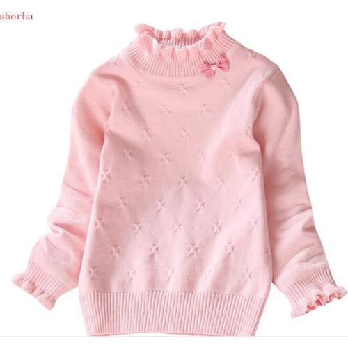 Girls Sweaters Solid Candy Color Boys Sweaters Autumn New Knitted Baby Girls Ribbed Sweater Kids Clothing Girls Pullover