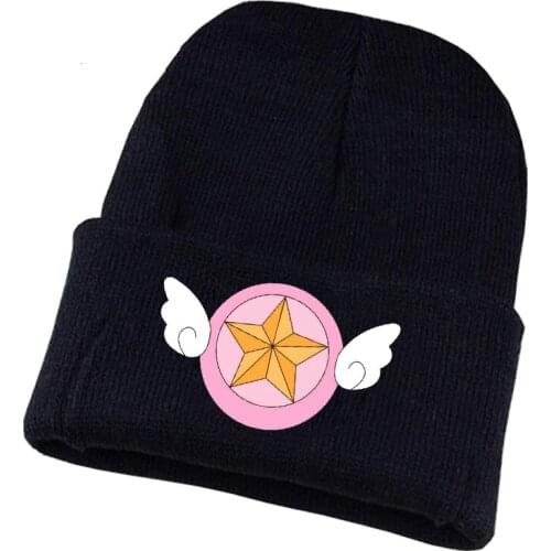 Anime Card Captor Knitted hat Cosplay hat Unisex Print Adult Casual Cotton hat teenagers winter Knitted Cap