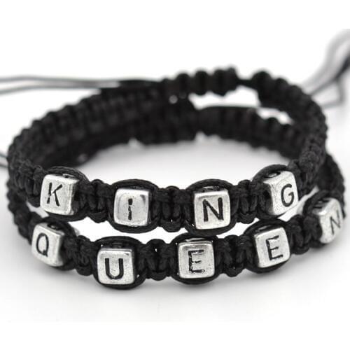 Rope Chain Trendy King Queen Gift Pulseira Feminina Love Lucky Charm Bracelets & Bangles For Women Men Handmade