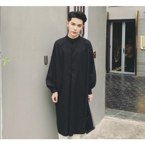 2020 Spring And Summer New Ultra Long Paragraph Lantern Sleeve Vintage Shirt Casual Loose Long-sleeve Shirt Singer Costumes