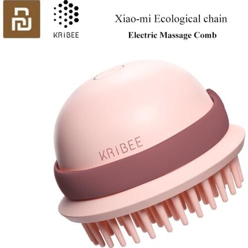 Youpin Kribee Electric Massage Comb Care Hair Root Scalp Massage Brush Anti-static Rechargeable IPX7 Waterproof Shock Hair Brus