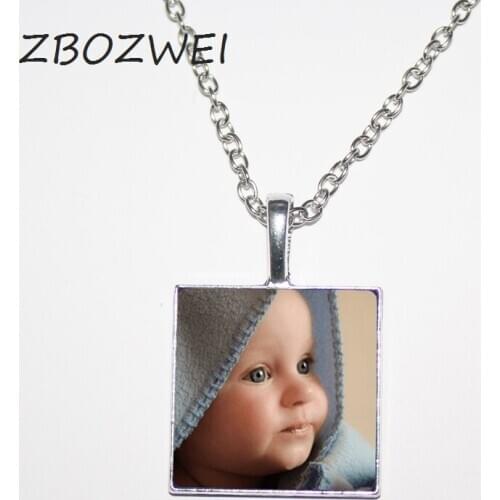ZBOZWEI Photo Pendants Custom Necklace Photo of Baby Child Mom Dad Grandparent Loved One Gift Family Member Gift