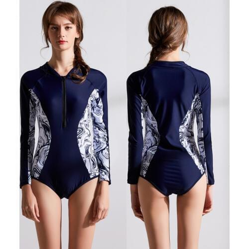 Womens Summer Suit High Waist Swimsuit 2019 Fashion Women Clothes For Surfing Long Sleeve Swimming Animal Spandex