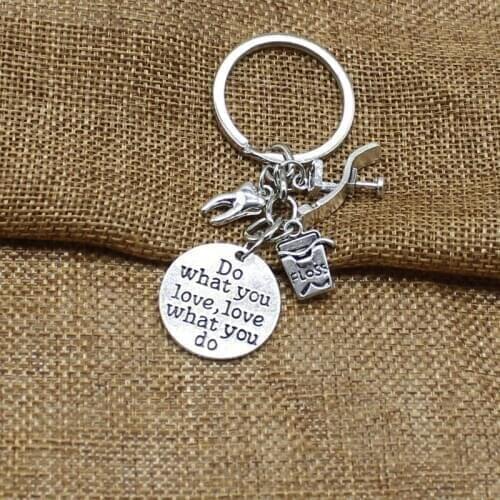 1 Dentist Dental Keychain Health Dental Nurse Jewelry Do what you love Keychain Glamour Jewelry