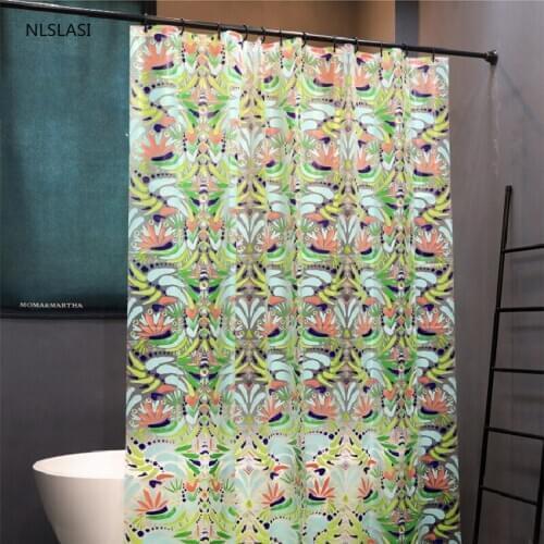 1pc Creative Printing EVA Anti-mold Thickening Shower Curtain Bathroom Accessories Waterproof Curtains Shower Curtain with Hooks