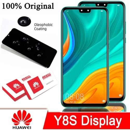 100% Original 6.5'' LCD with Frame for Huawei Y8S Display Touch Screen Digitizer Assembly JKM-LX1 JKM-LX2 Repair Parts