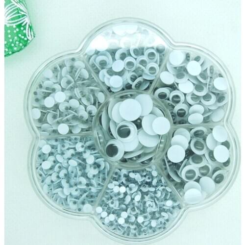 1400pc 3-10mm Doll Accessories Scrapbook Eye Activities Moving Eyeball Plastic Eyes Scrapbook For Children Handmade Scrapbook