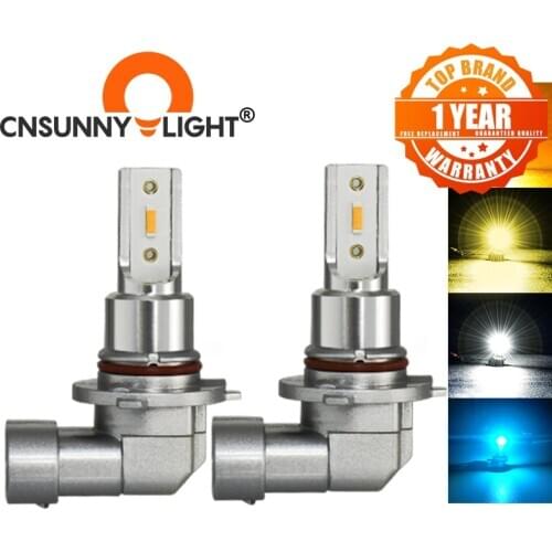CNSUNNYLIGHT H11 H8 LED Car Fog Light Bulbs H9 H16 9005 9006 2400Lm 6000K White 1900K Amber 8000K Blue Auto DRL Foglamp 2Pcs