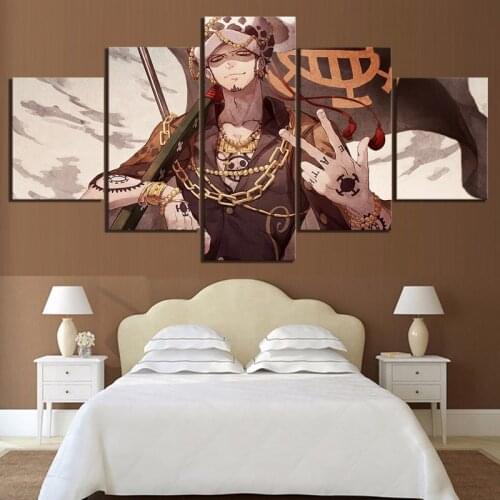 5 Pieces Trafalgar Law One Piece Anime Canvas Posters Prints Oil Paintings Wall Art Pictures for Living Room Home Decor