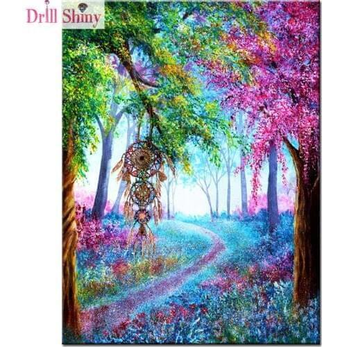 5D Diy Square Diamond Embroidery Painting Indian Dream catcher of Cross Stitch Resin Full Diamond Painting forest feather decor