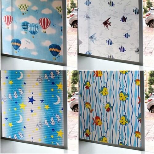 60x200cm animal frosted animal pattern glass film kids room kindergarten bathroom shop living room bedroom window glass film