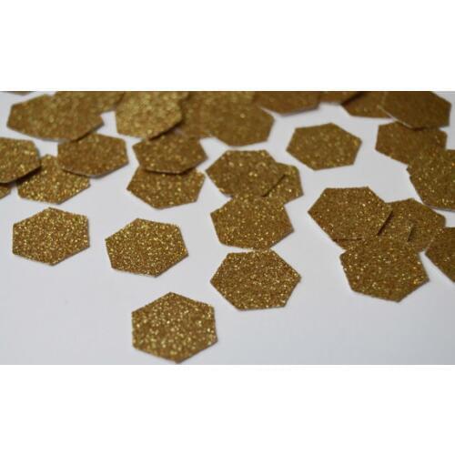 Antique gold glitter Hexagon table confettis wedding scatters bridal shower bachelorette engagement party decorations