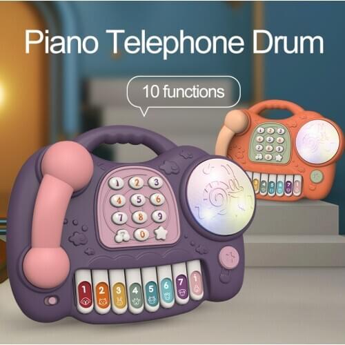 Eletric Hand Drum Piano Baby Phone Toys for Kids Xmas Education Gifts Music Light Telephone Juguetes Girls Early Learning Toys