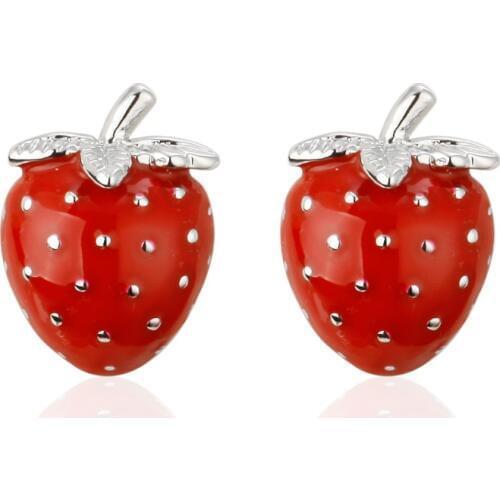 French Shirt Cufflinks Buttons Fashion Mens Womens Accessories Gifts Personality Trendy Fruit Series Red Strawberry Cuff Links