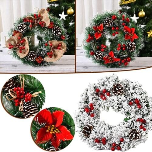 Artificial Christmas Wreath Colorful Beautiful Wall Window Door Wreath for Front Door Party Décor Wreaths Garlands Artificial Re
