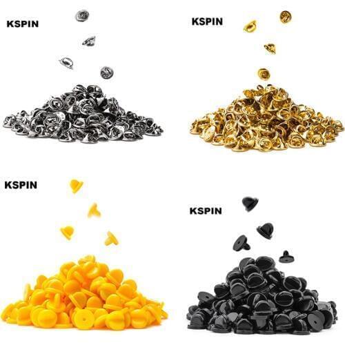 Butterfly Cap For Pin Badge pin badge Pin Metal Silver Metal Gold Plastic Yellow Plastic Black 50pcs