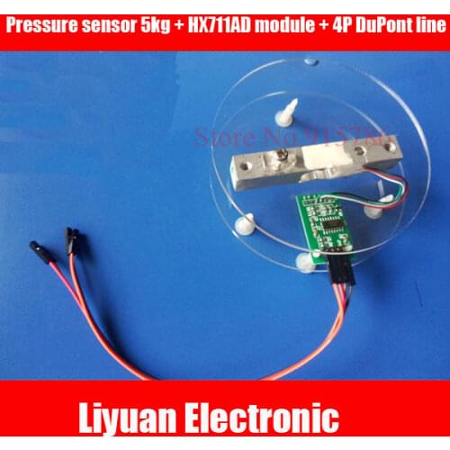 1pcs Load cell kit Pressure sensor 5kg + HX711AD module + 4P DuPont line weighing electronic sensor