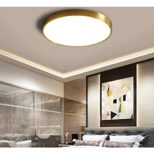 Contracted and contemporary bedroom lamp round of copper room balcony lamp lights Nordic American lamps and lanterns