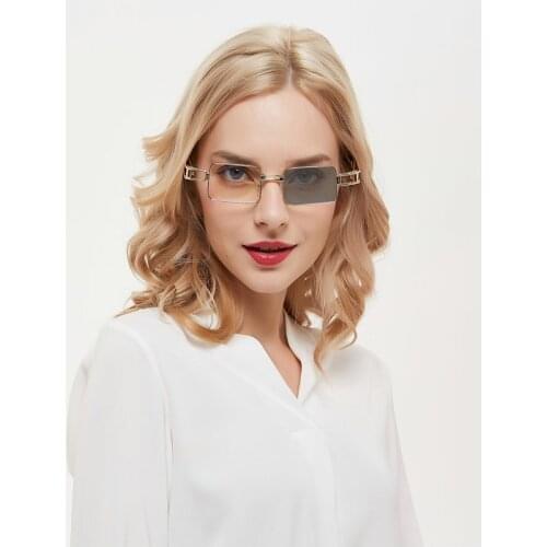 MINCL/High Quality Fashion Women sun Photochromic Square punk Reading Glasses Women Men Transparent Lens with Diopter Glasses NX
