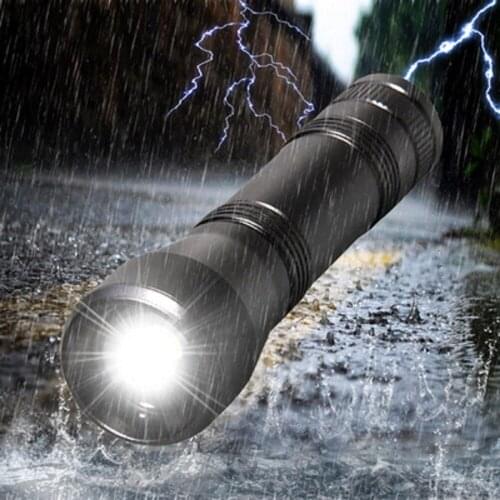 Mini Portable LED Flashlight Torch Light 6000LM Zoom Flash Light Five-speed Telescopic Zoom White Light Use 18650 Battery