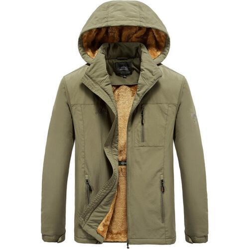 Rush suit winter plus velvet outdoor sports windbreaker mens hooded fishing jacket heated jacket